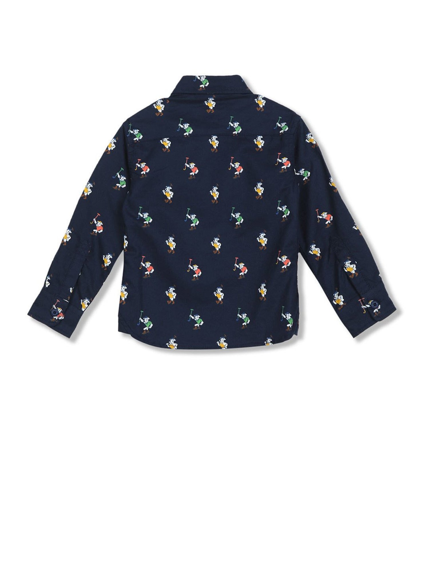 U.S. Polo Assn. Kids Navy Printed Full Sleeves Shirt