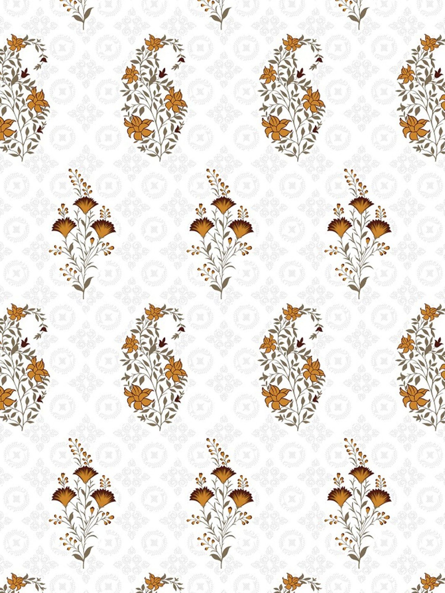 BELLA CASA Genteel Printed Beige 180 TC Cotton King Bedsheet with 2 Pillow Covers