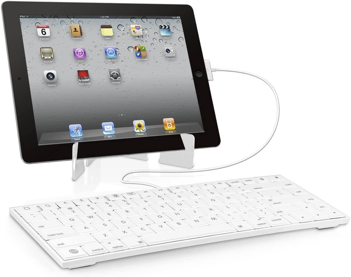Macally 30 Pin Wired Keyboard for iPad 3/2/1, iPhone 4s/4/3G/3, and iPod Touch (iKey30)