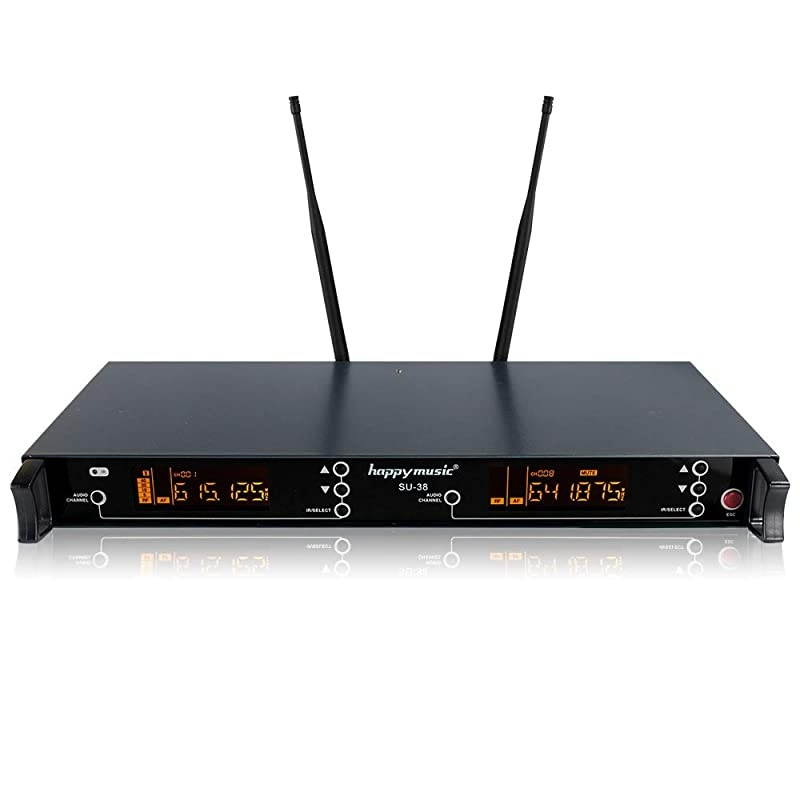 Channel Dual UHF Professional Wireless Microphone System Karaoke Wedding ConferenceEvening Party Meeting Stage SU38