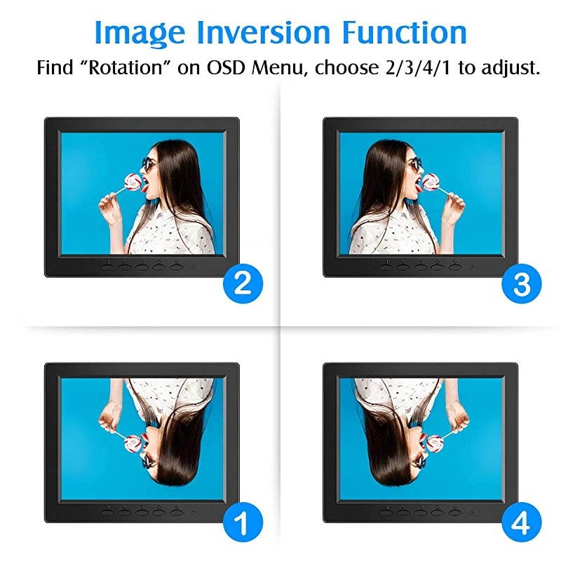 8 inch Small LCD Monitor 800x600 Security CCTV Monitor Small VGA Display wVGAAVBNC Input