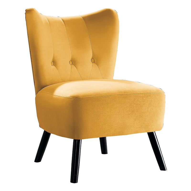 Homelegance Imani Mid Century Modern Velvet Accent Upholstered Living Room Bedroom Lounge Chair, Yellow