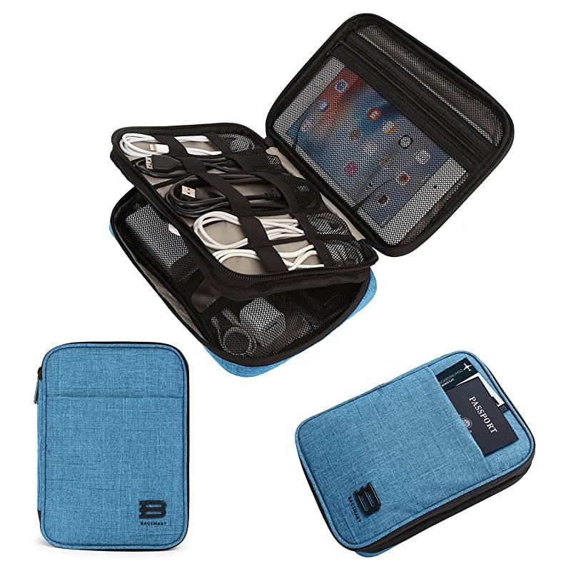Electronic Organizer DoubleLayer Travel Cable Organizer Electronics Accessories Cases for Cables iPhone Kindle USB