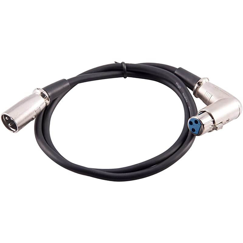 XLRRAS 6 Pack of 3 XLR Male to Right Angle Female Audio Patch Cables