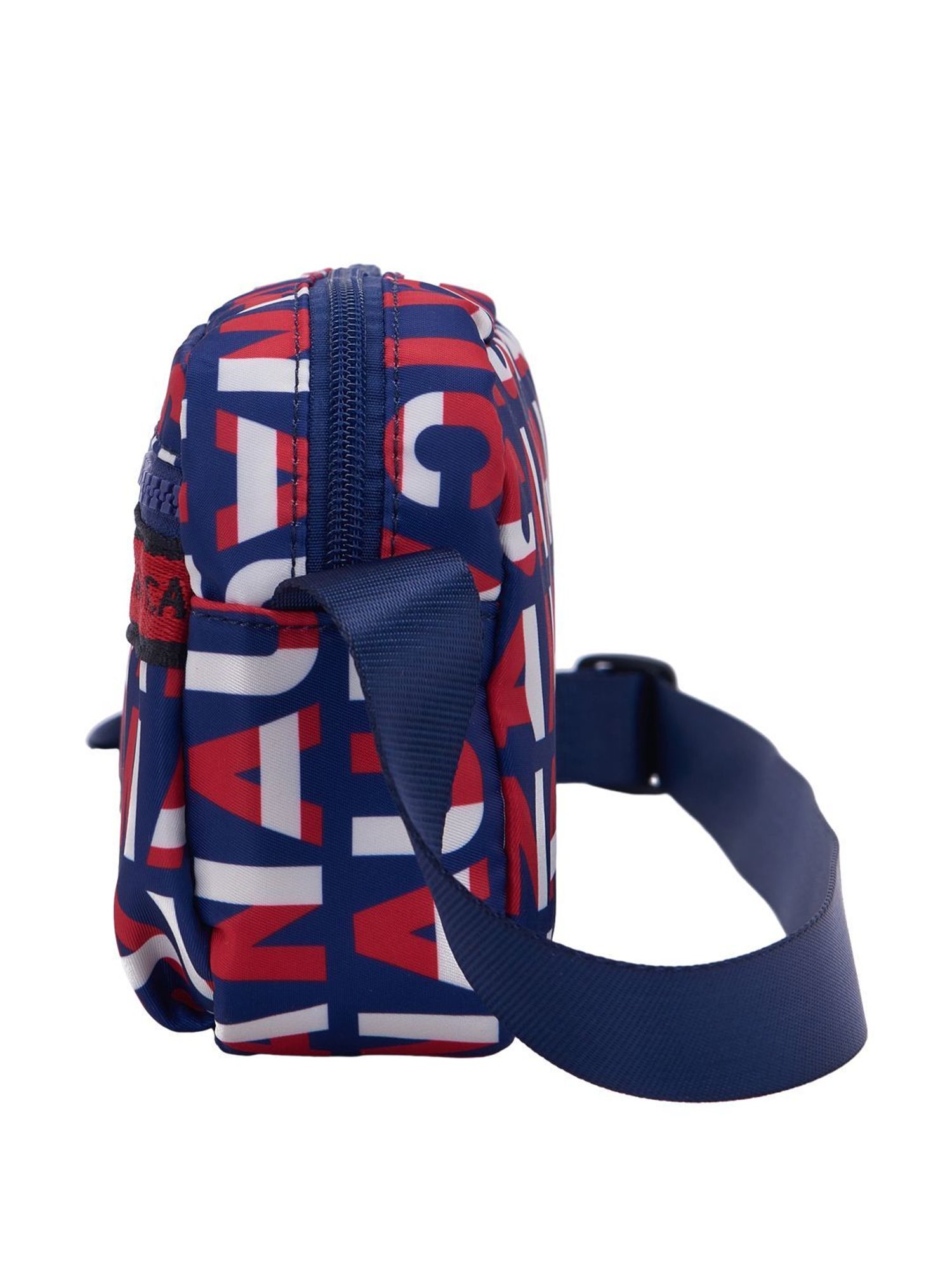 Nautica Navy Blue & Red Printed Medium Sling Handbag