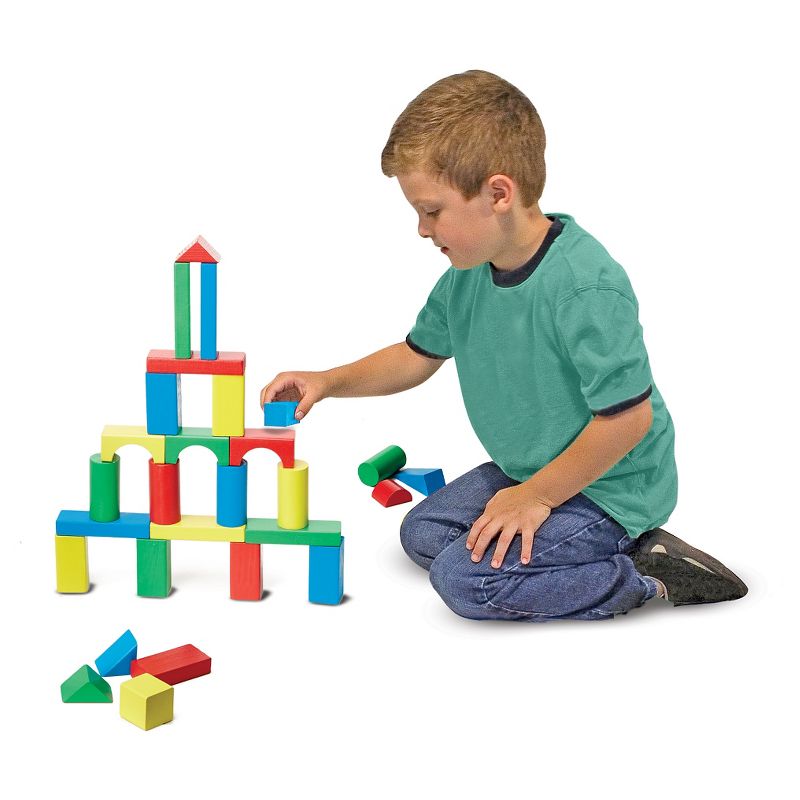 Melissa & Doug Wooden Building Blocks Set - 100 Blocks