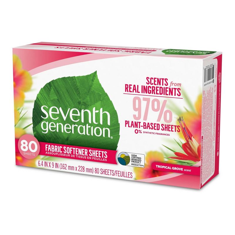 Seventh Generation Fabric Sheets - Tropical Grove - 80ct