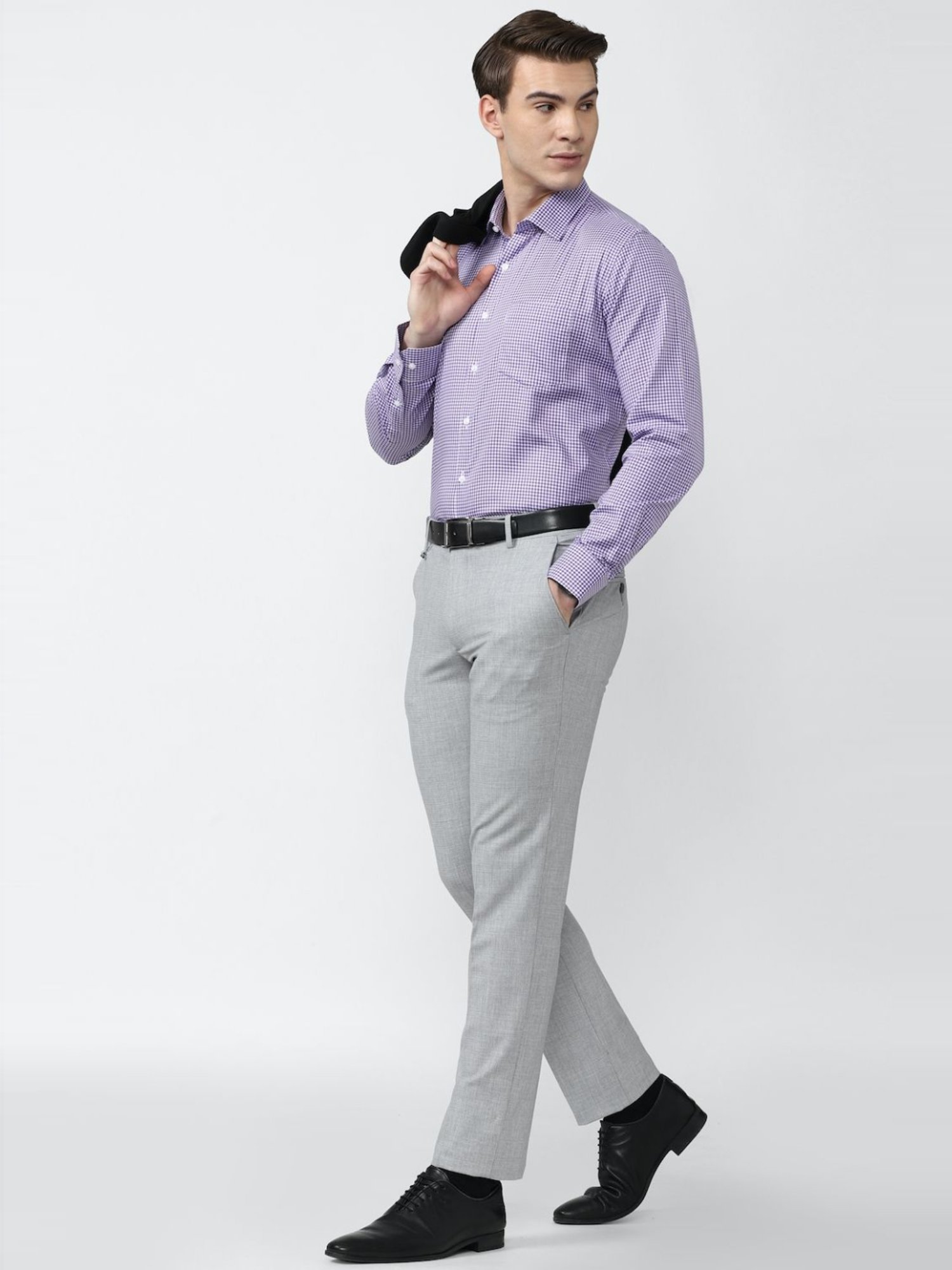 Van Heusen Grey Slim Fit Trousers