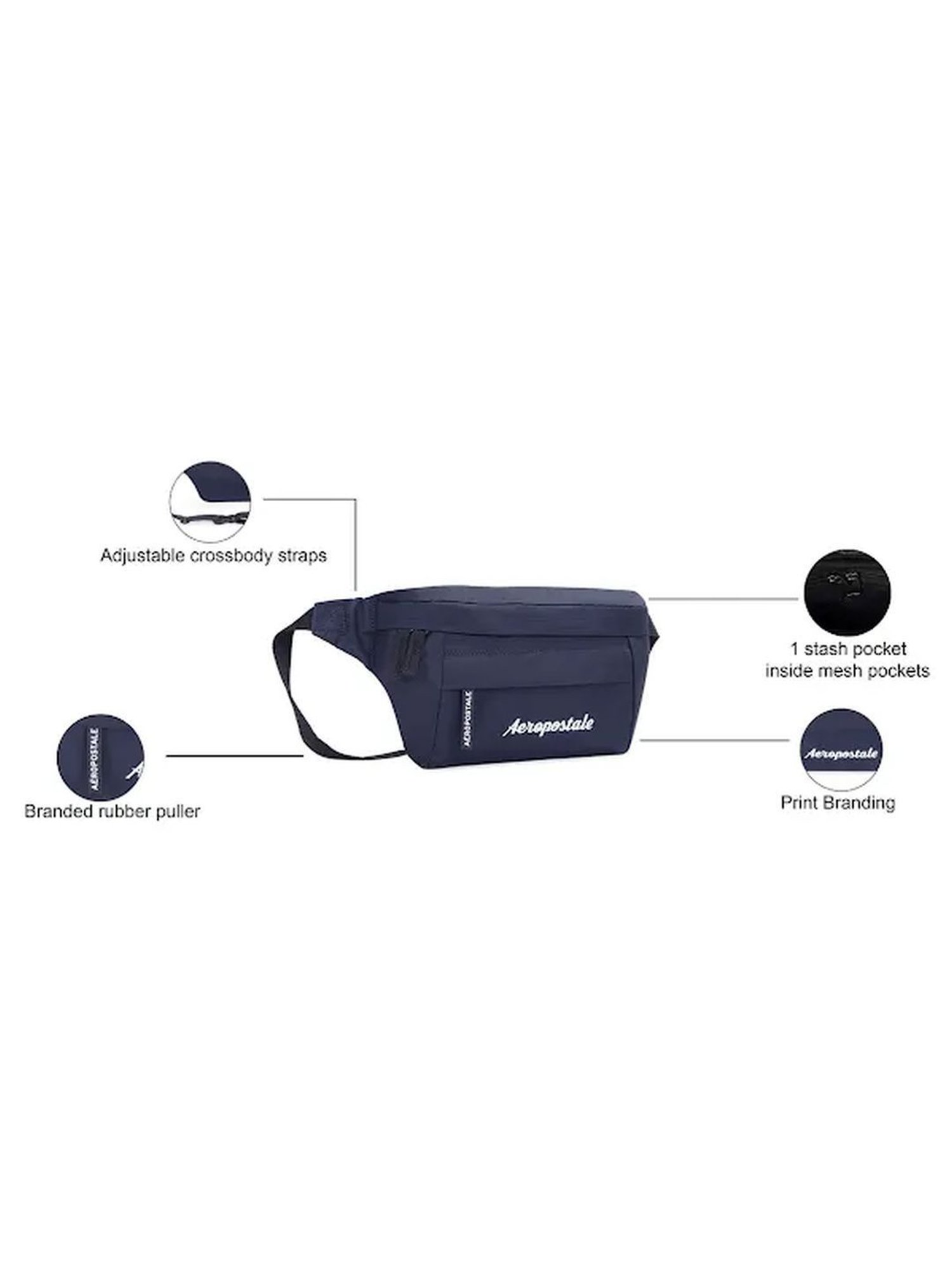 Aeropostale Arbor Navy Solid Pouch