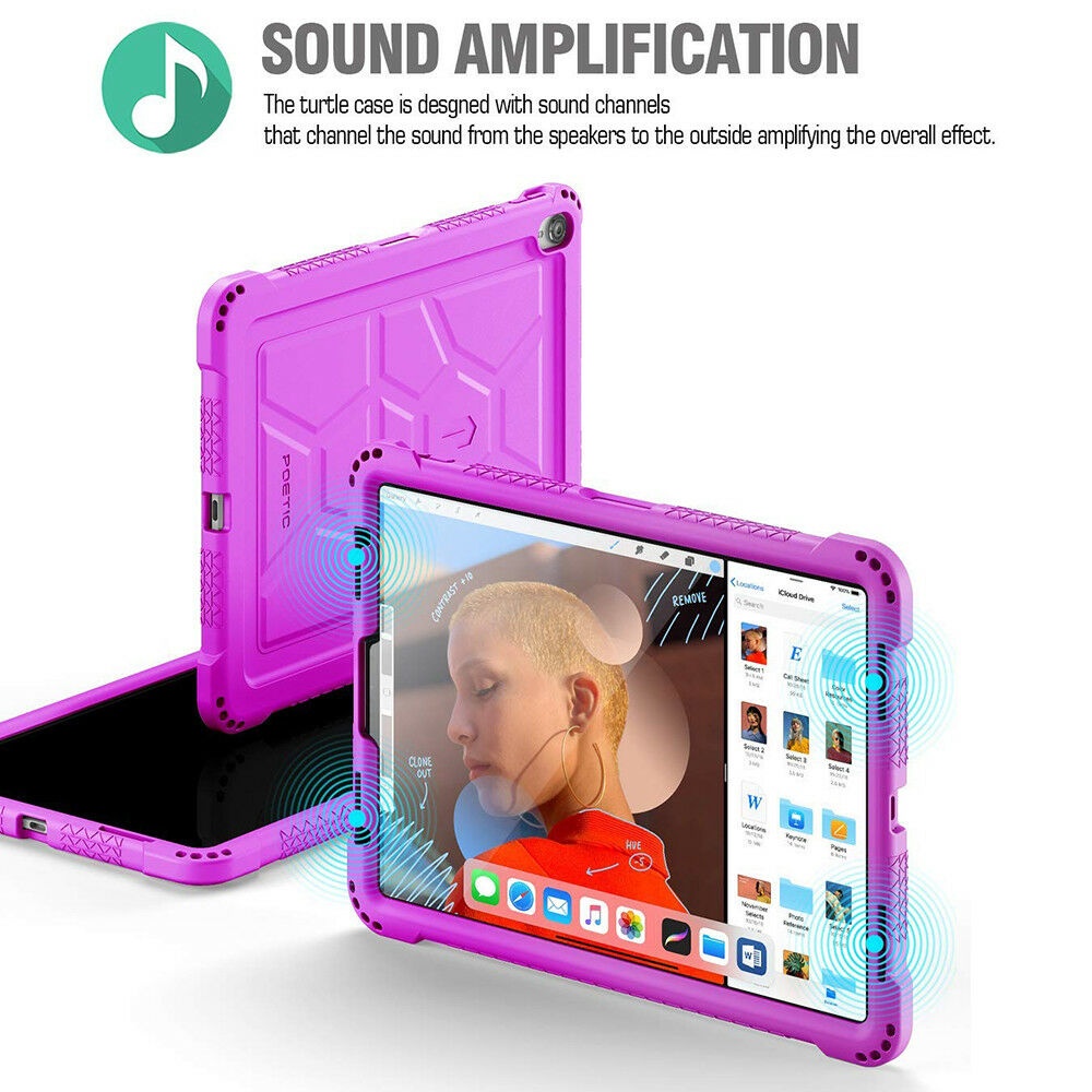 [10 Pieces] Poetic Silicone Case for iPad Pro 11 Inch 2018 Tablet Case Purple