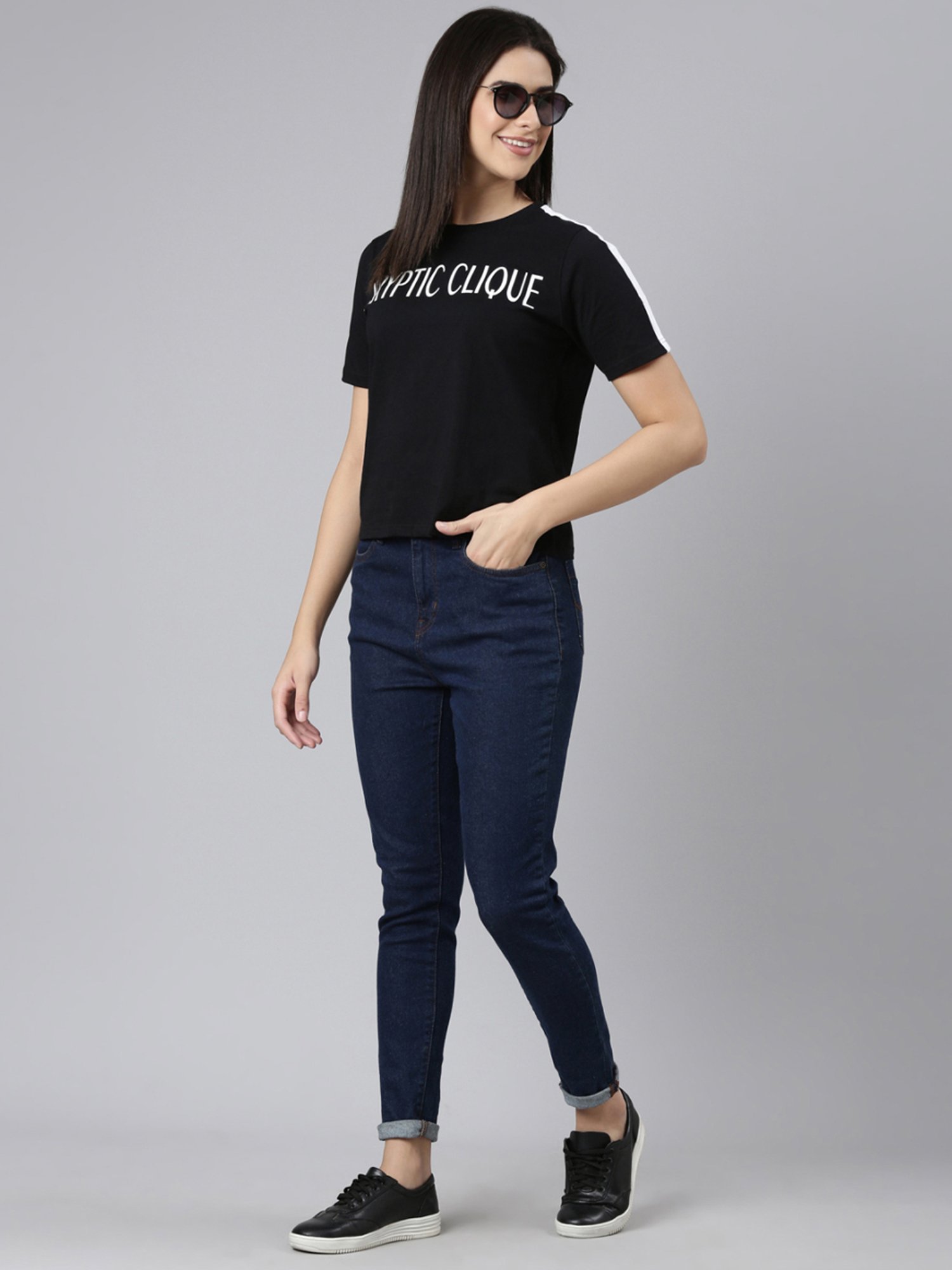 Kryptic Black Cotton Printed T-Shirt