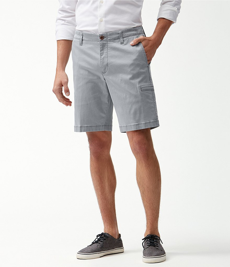 Roundtree & Yorke Big and Tall Performance 9#double; and 11#double; Inseam Flat Front Herringbone Print Shorts