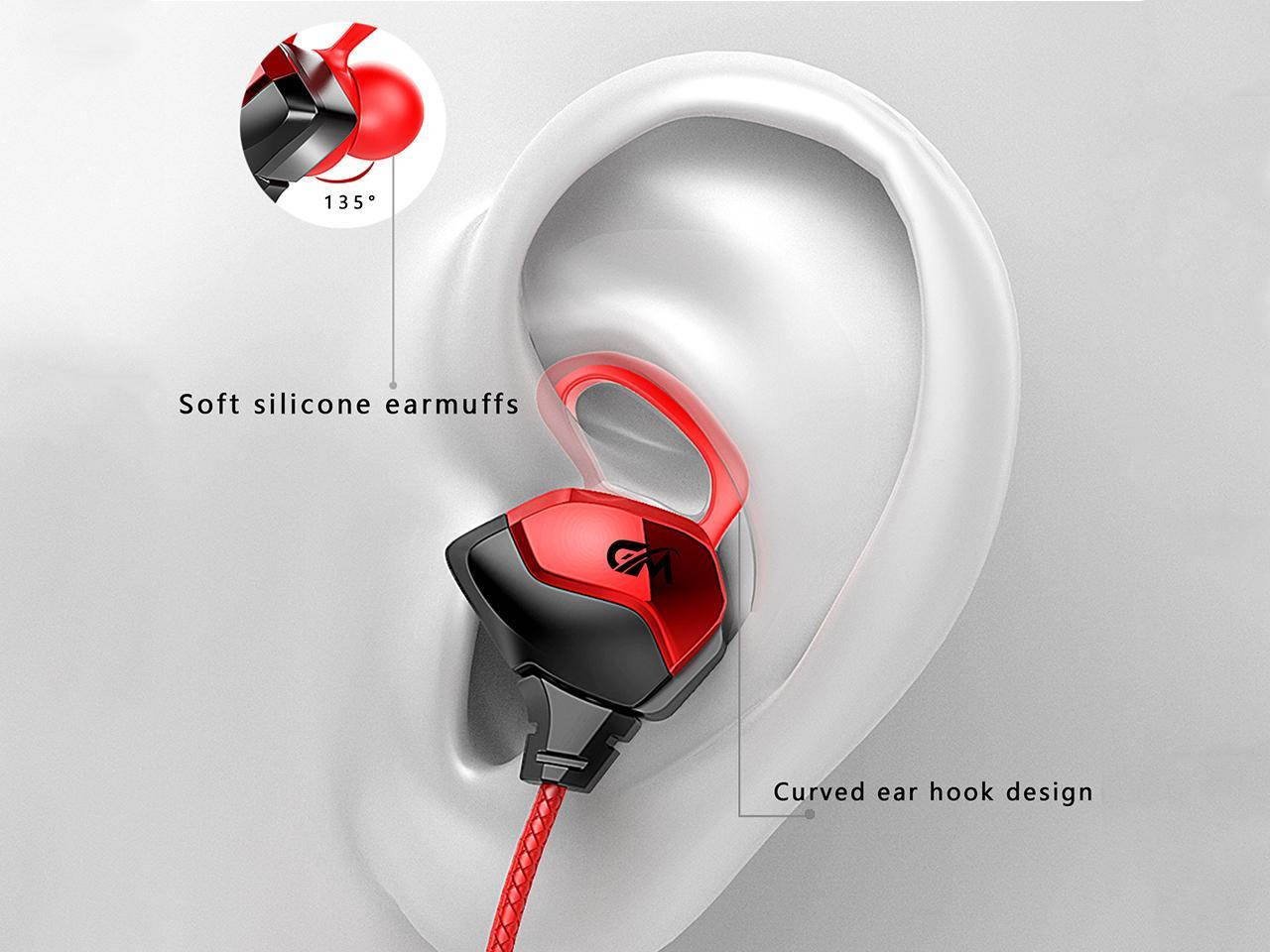 Lpyoo Gaming Earbuds with Microphone Noise Isolating in-Ear E-Sport Wired Earbud Pure Sound and Powerful Bass, Earphones Headset with Mic and Volume Control for Mac, PC, Mobile Phone with 3.5mm