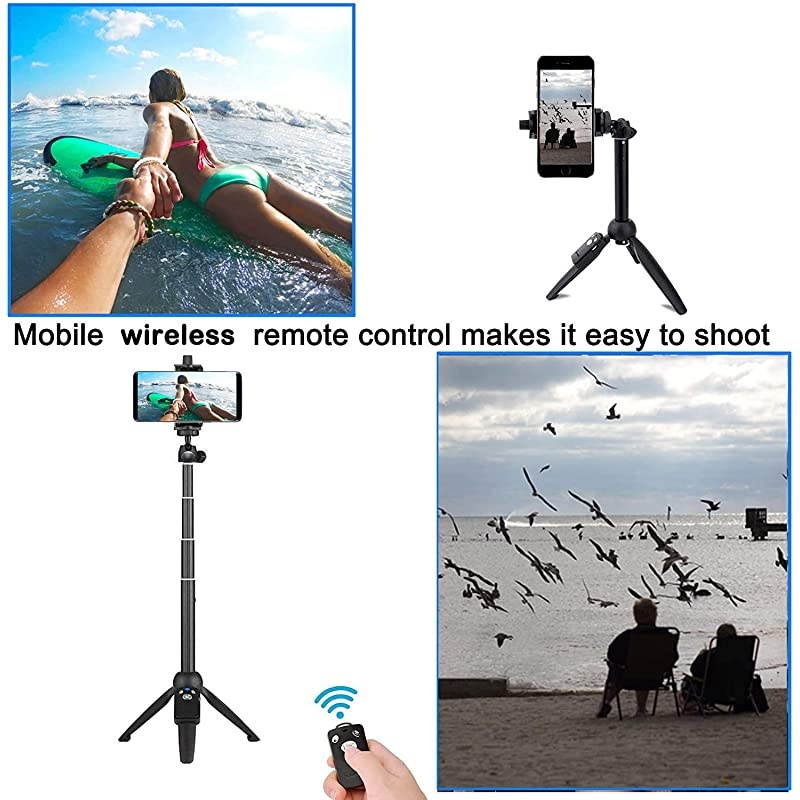 Stick, 40 inch Extendable Stick Tripod,Phone Tripod with Wireless Remote Shutter Compatible with iPhone 12 11 pro Xs Max Xr X 8Plus 7, Android, Samsung Galaxy S20 S10,Gopro and More