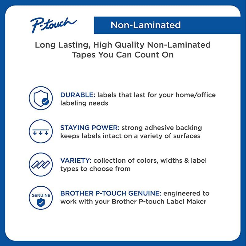 Compatible 1 Inch Label Tape Replacement for Brother TZe251 Ptouch Label Tape 24mm 094 Laminated White TZe251 TZe TZ Tape for Brother PTouch PTD600 PTP710BT PTP750W Label Maker 4Pack