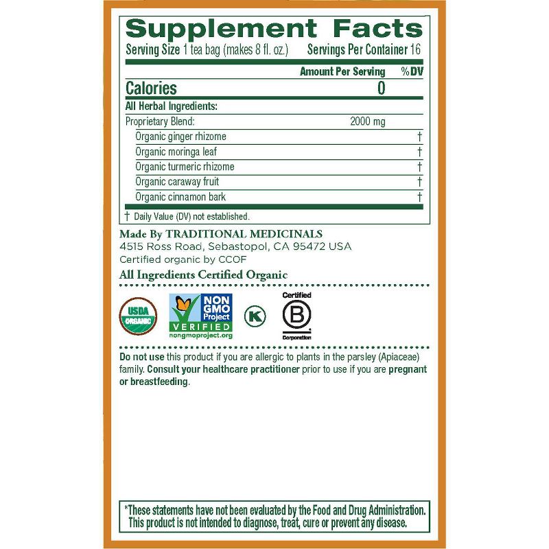 Traditional Medicinals Ginger Aid Tea - 16ct