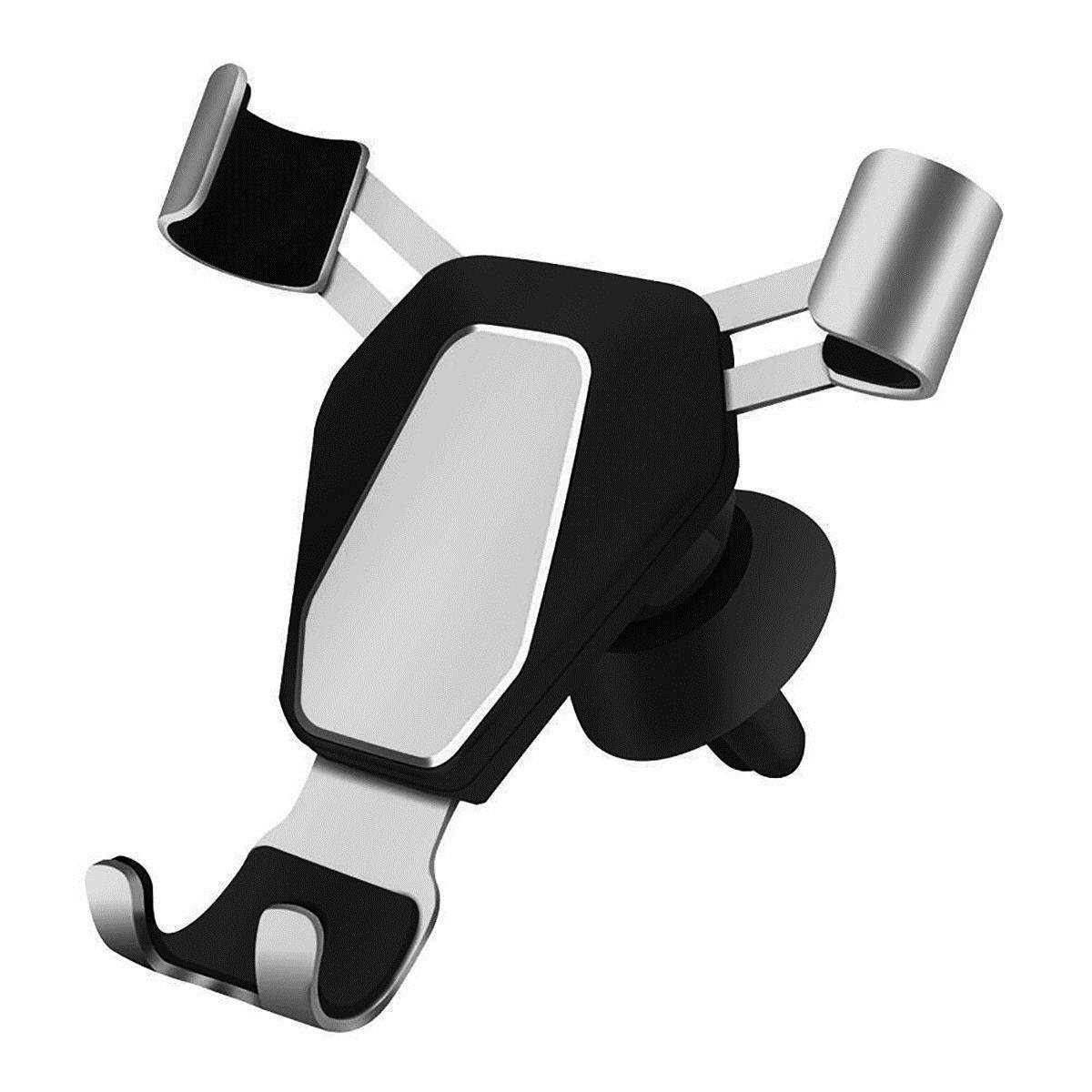 Universal Gravity Linkage Automatical Lock Anti-scratch Car Holder Mount for Mobile Phone Silver