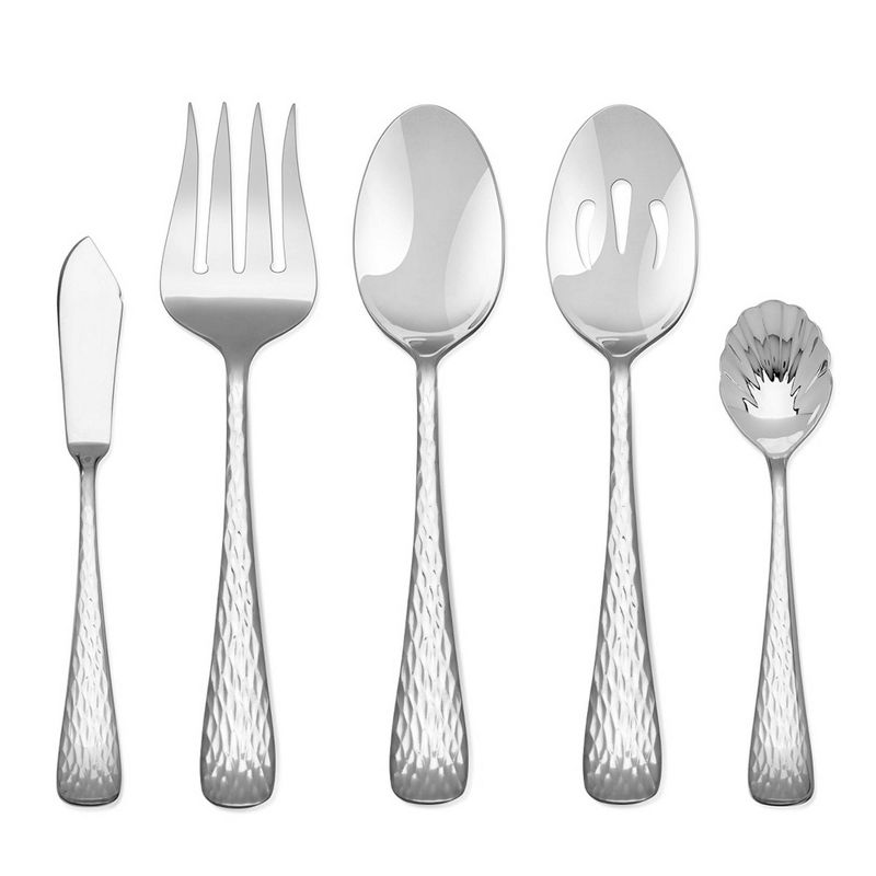 Hampton Forge 45pc Stainless Steel Melody Hammered Silverware Set