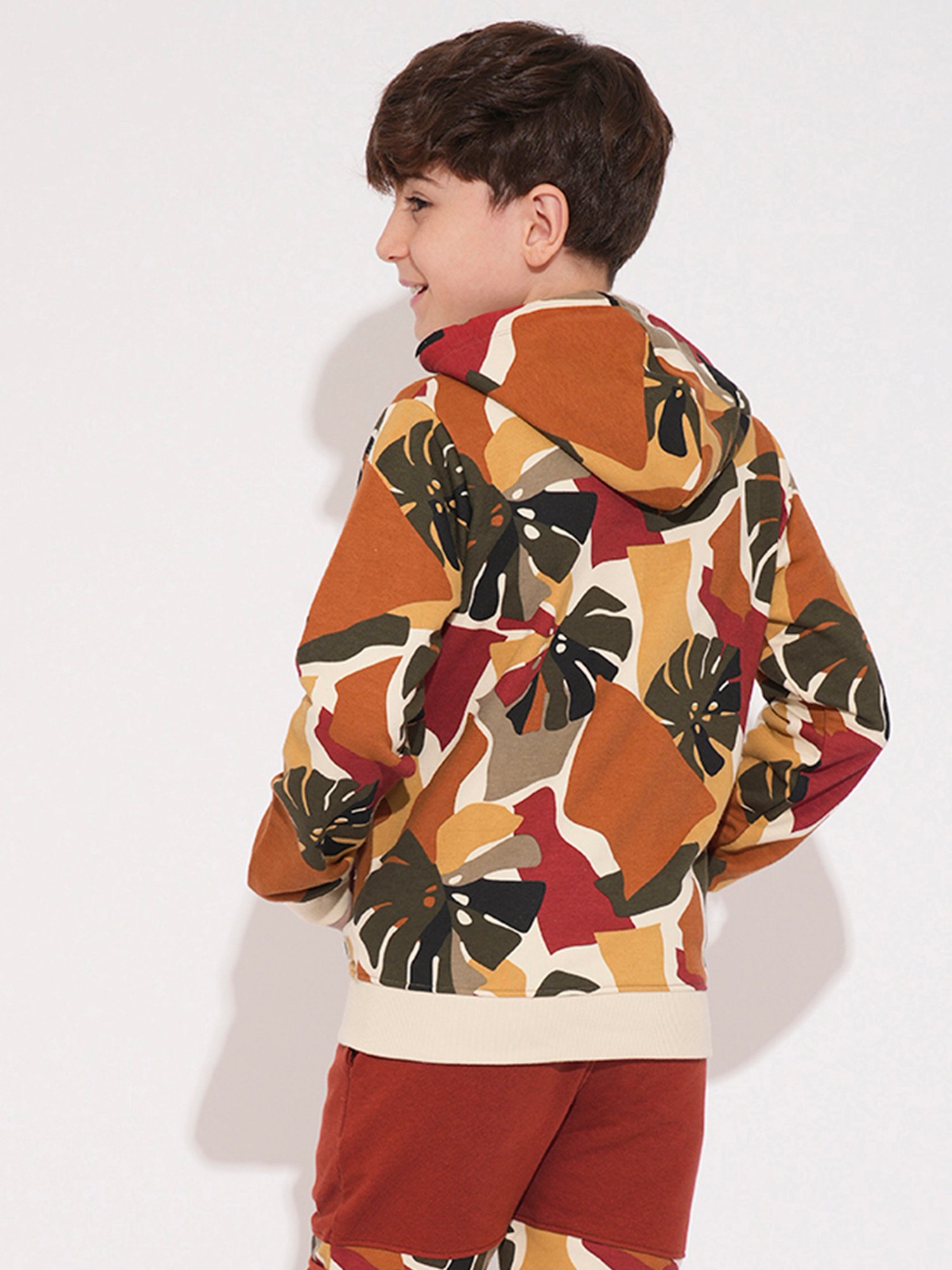 Allen Solly Junior Orange Cotton Regular Fit Full Sleeves Sweatshirt