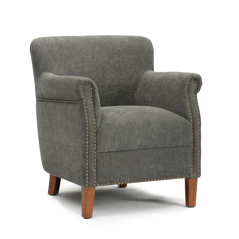 Holly Charcoal Gray Fabric Club Chair - Comfort Pointe