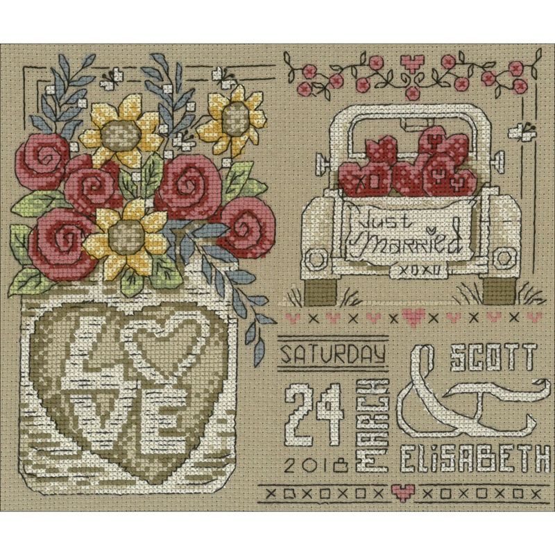Imaginating Counted Cross Stitch Kit 9"X7.5"-Rustic Wedding (14 Count)