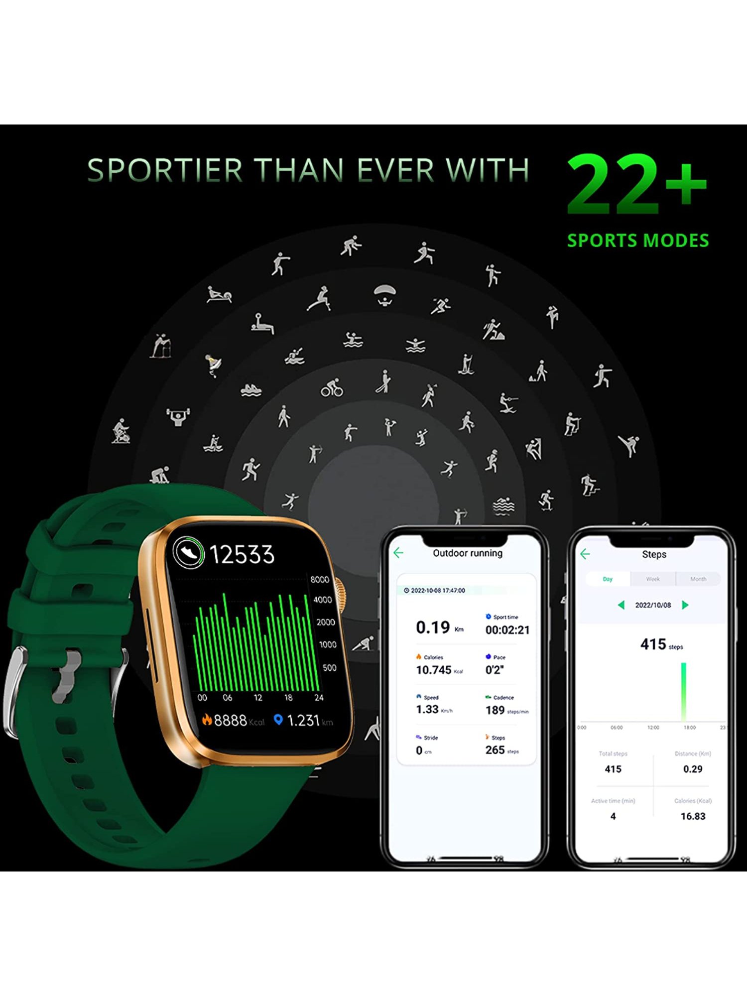 IZI SmartPro 1.9 inch PPI 326 UHD Smartwatch with 2 Premium Straps Included Steel + Silicone