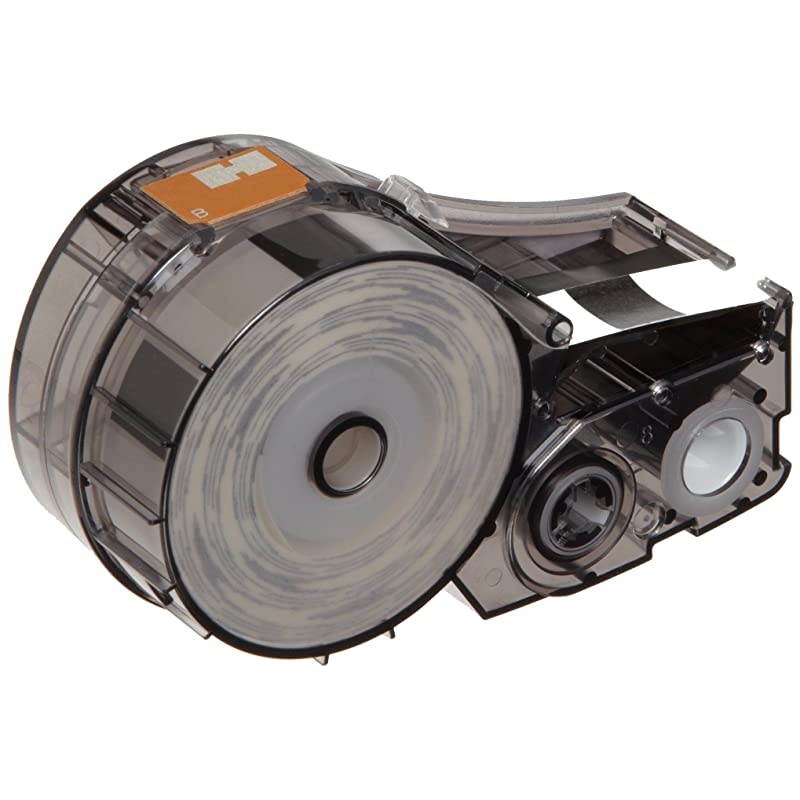 Official M21375499TB High Adhesion Cloth Label Tape Black on White Designed for BMP21PLUS ID PAL and LABPAL Printers 16 Length 0375quot Width