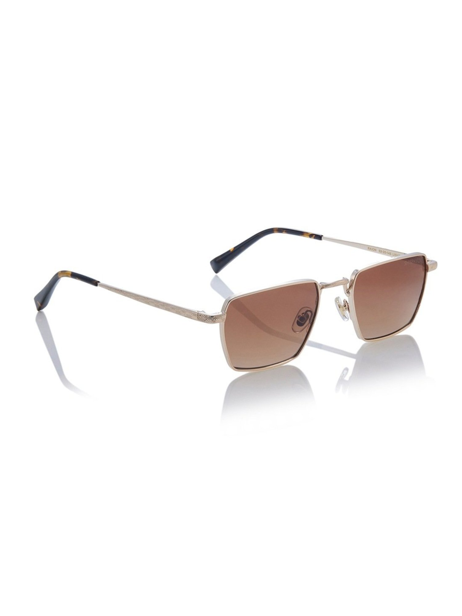 Shisen Fox Raion Light Gold-Brown Unisex UV Protection Sunglasses -53 mm
