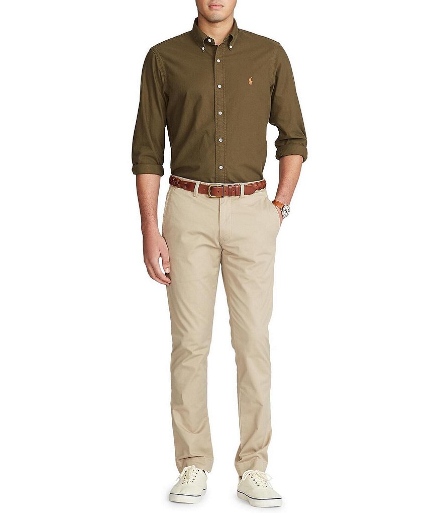 Polo Ralph Lauren Big & Tall Solid Garment-Dye Oxford Long-Sleeve Woven Shirt