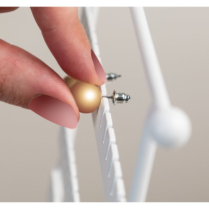 Honey-Can-Do Geo No-Hassle Earring Stand Brown