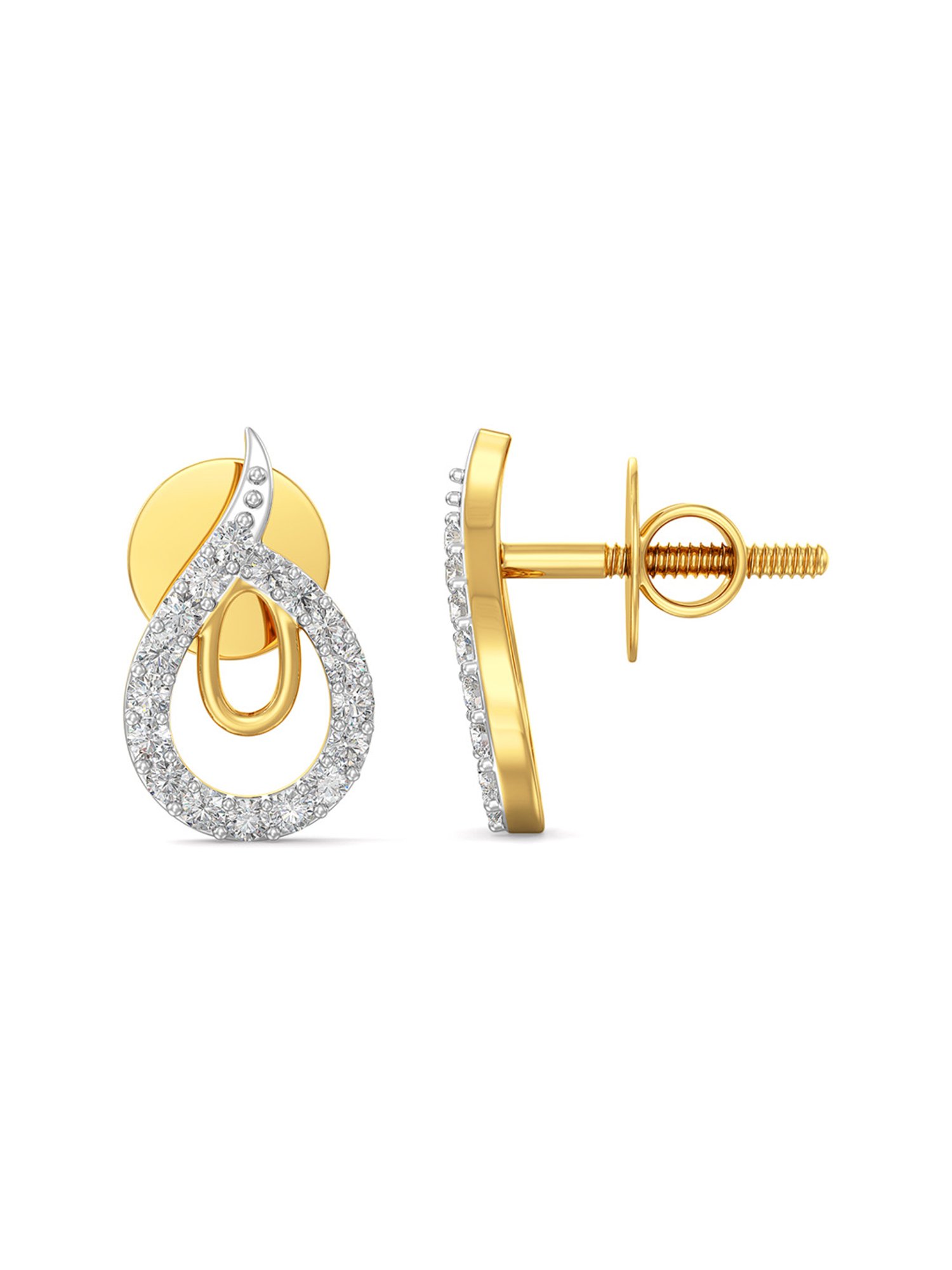 Joyalukkas 18k Gold & Diamond Stud Earrings for Women