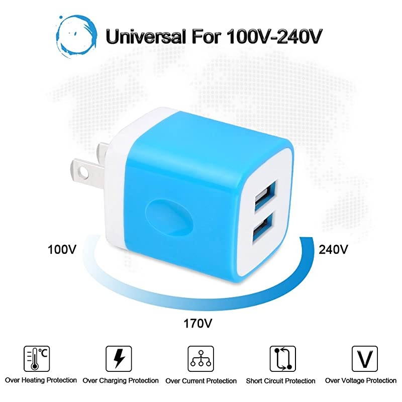 Wall Charger Charger Plug Charging Block Cube Charger Block Box 5V21A Universal Power Adapter Brick Base Compatible for Phone X876 Plus iPad Samsung Galaxy S9S8Note 9 LG ZTE HTC