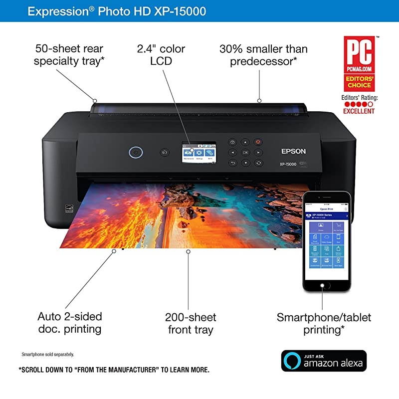 Expression Photo HD XP-15000 Wireless Color Wide-Format Printer,  Dash Replenishment Ready