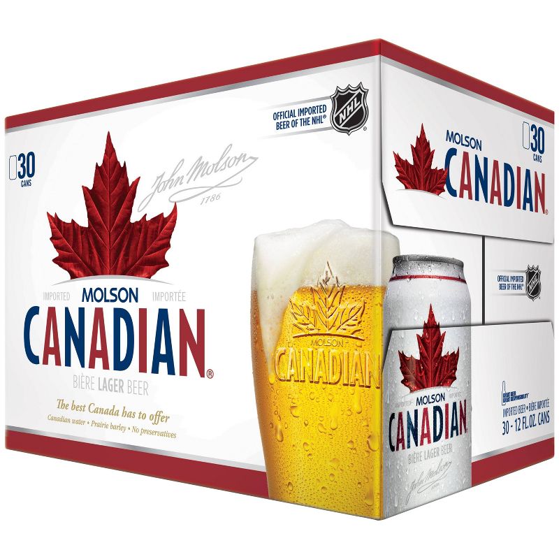 Molson Canadian Lager Beer - 30pk/12 fl oz Cans