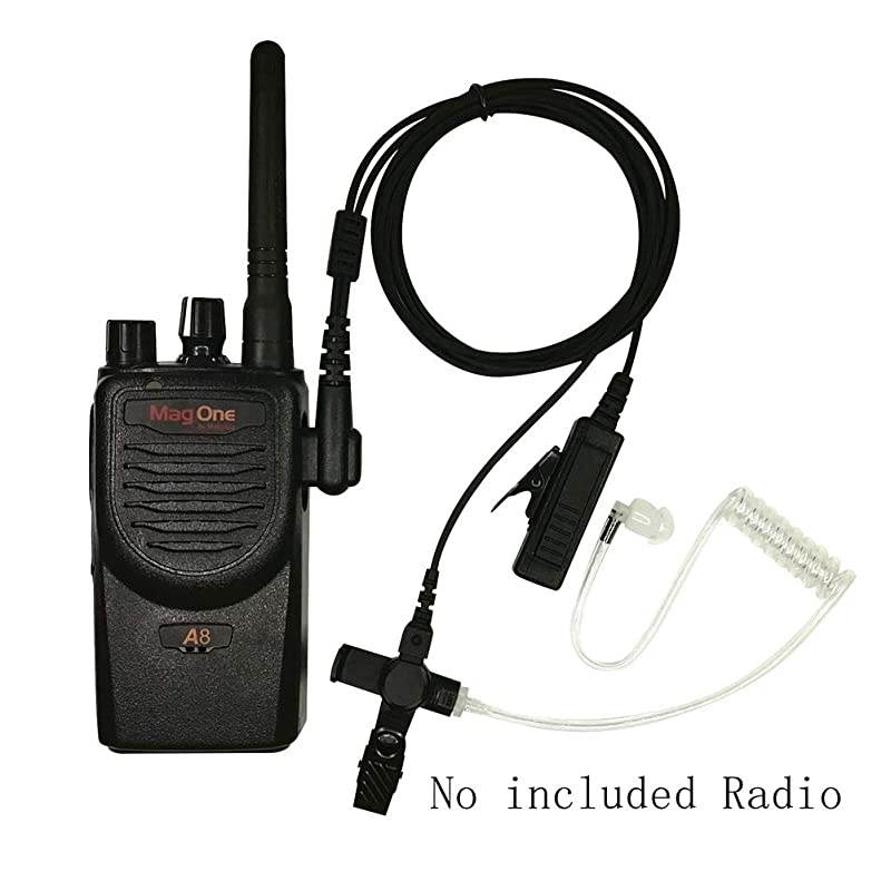 for Motorola Walkie Talkies with Mic 2 Pin Acoustic Tube Headset and PPT for CP200 GP2000 XU1100 PRO1150 MU12 2 Pack