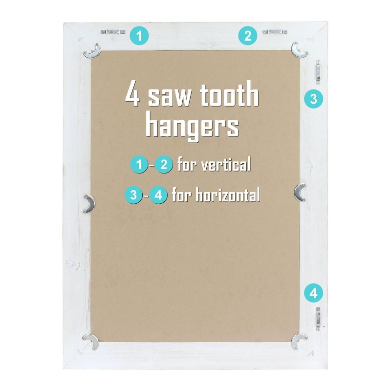 Rectangle Worn Wood Decorative Wall Mirror White - Stonebriar Collection