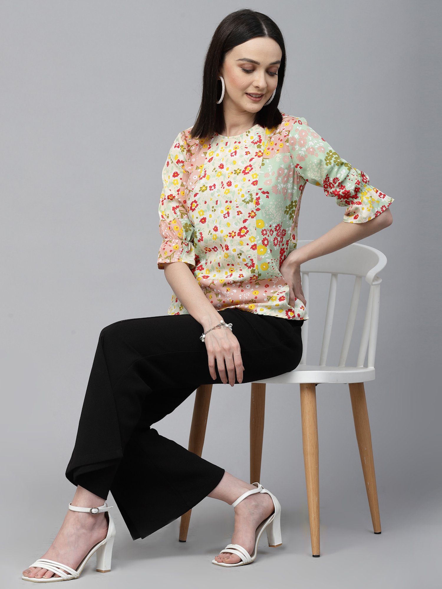 Style Quotient Multicolor Floral Print Top
