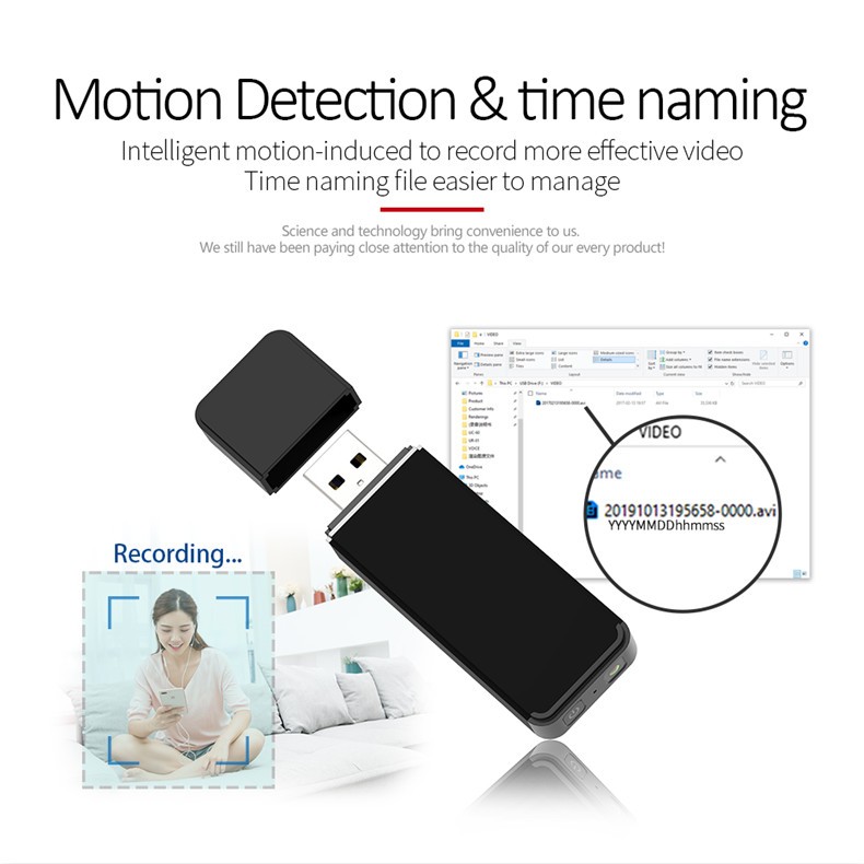 Mini USB Camera Video Voice Recorder HD 1080P Motion Detect AVI Format Max Memory Up to 128G Loop Recording Camcorder Features