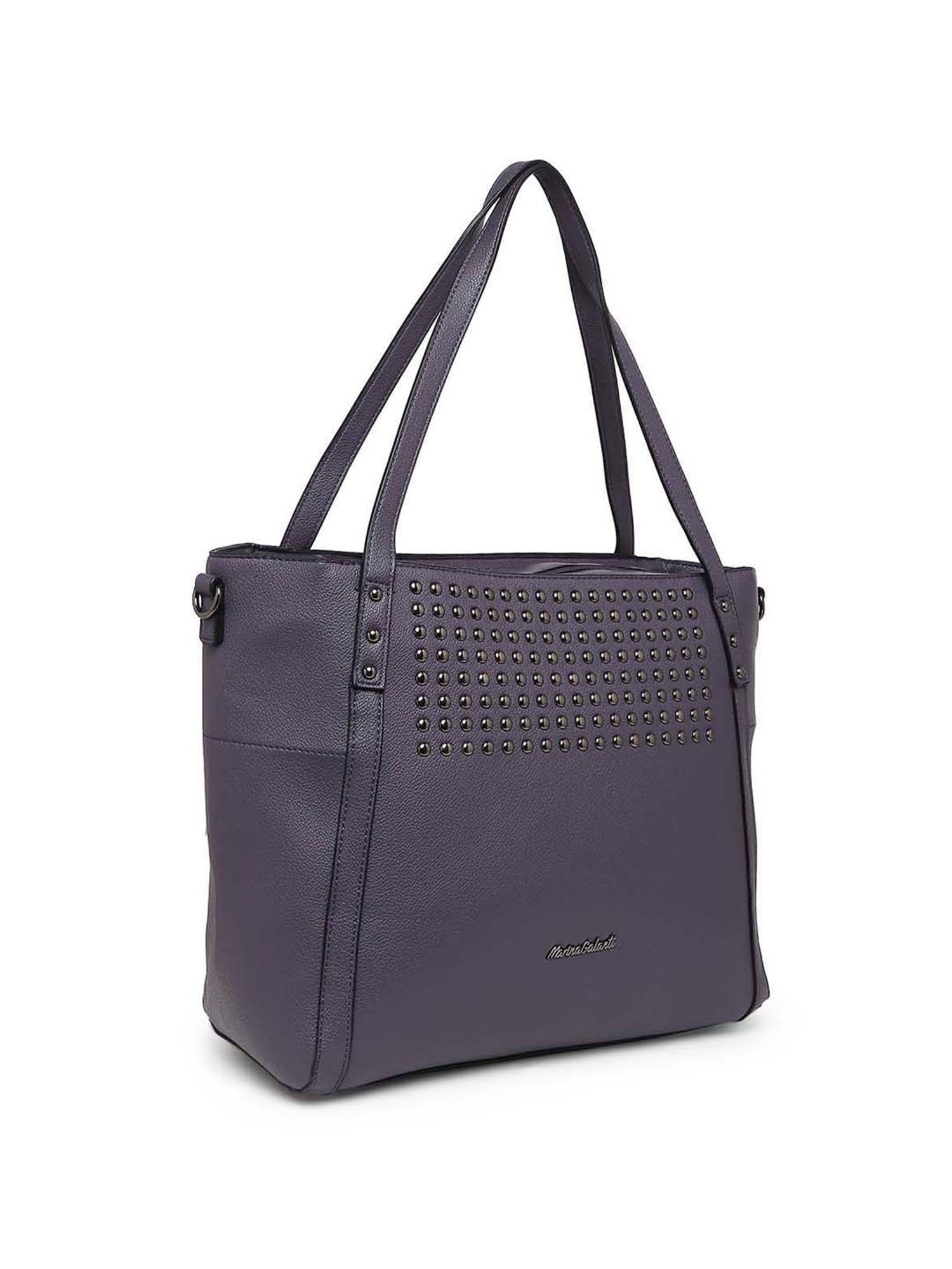 Marina Galanti Purple Rivets Medium Tote Handbag