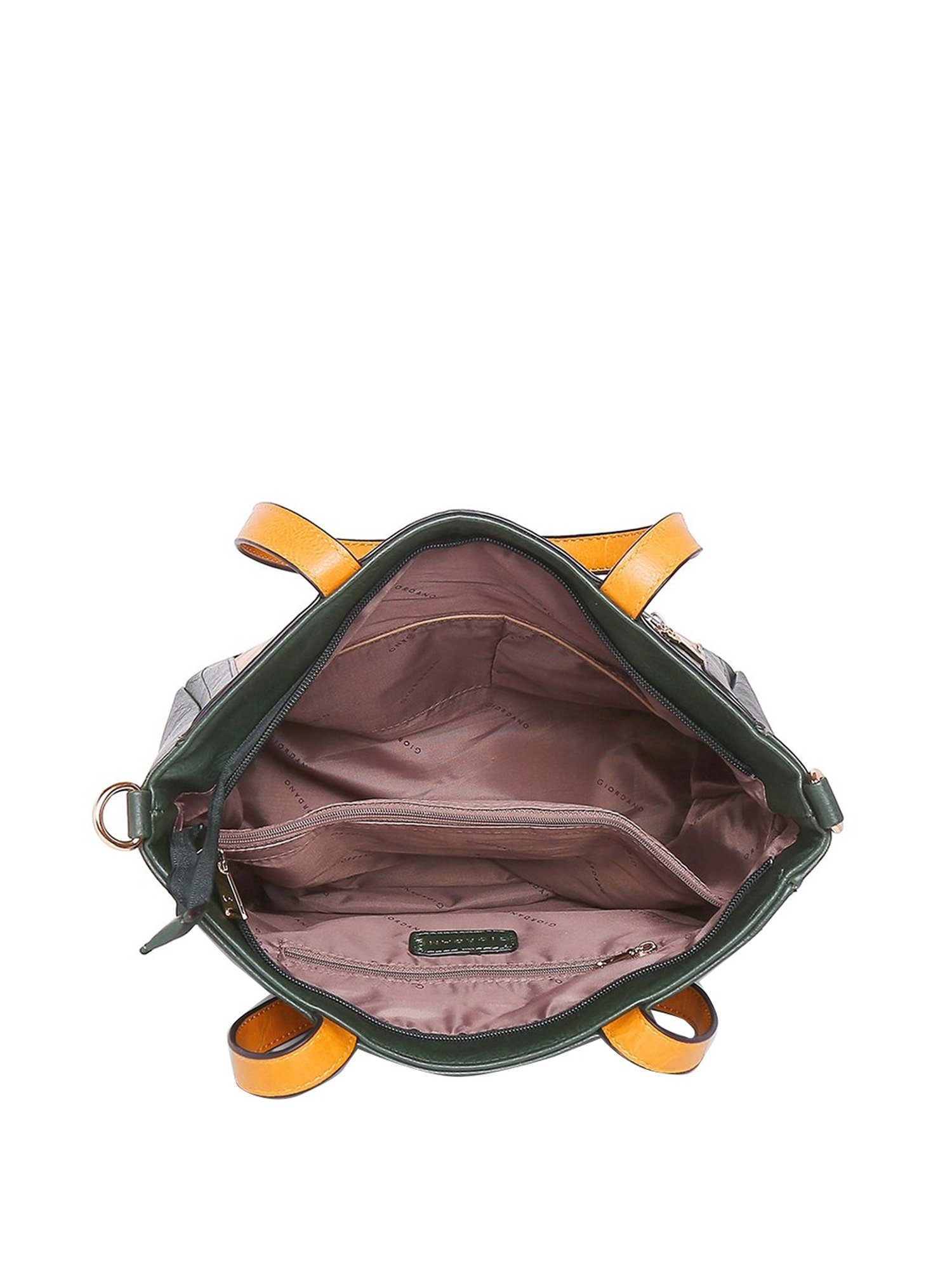 Giordano Green Textured Medium Handbag