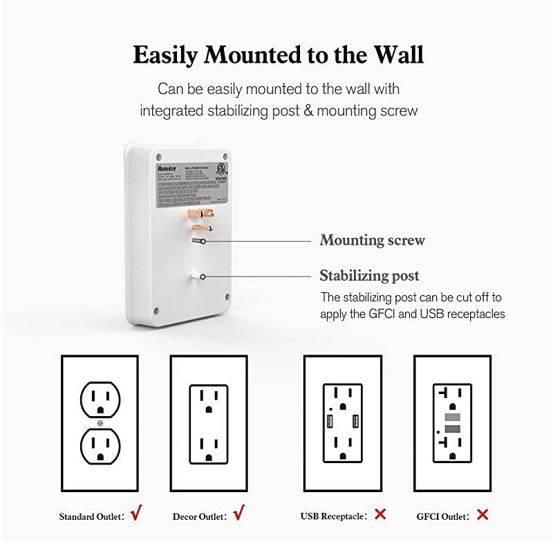 6 AC Outlets Surge Protector with 3 USB Charging Ports 34 Amp SMD607