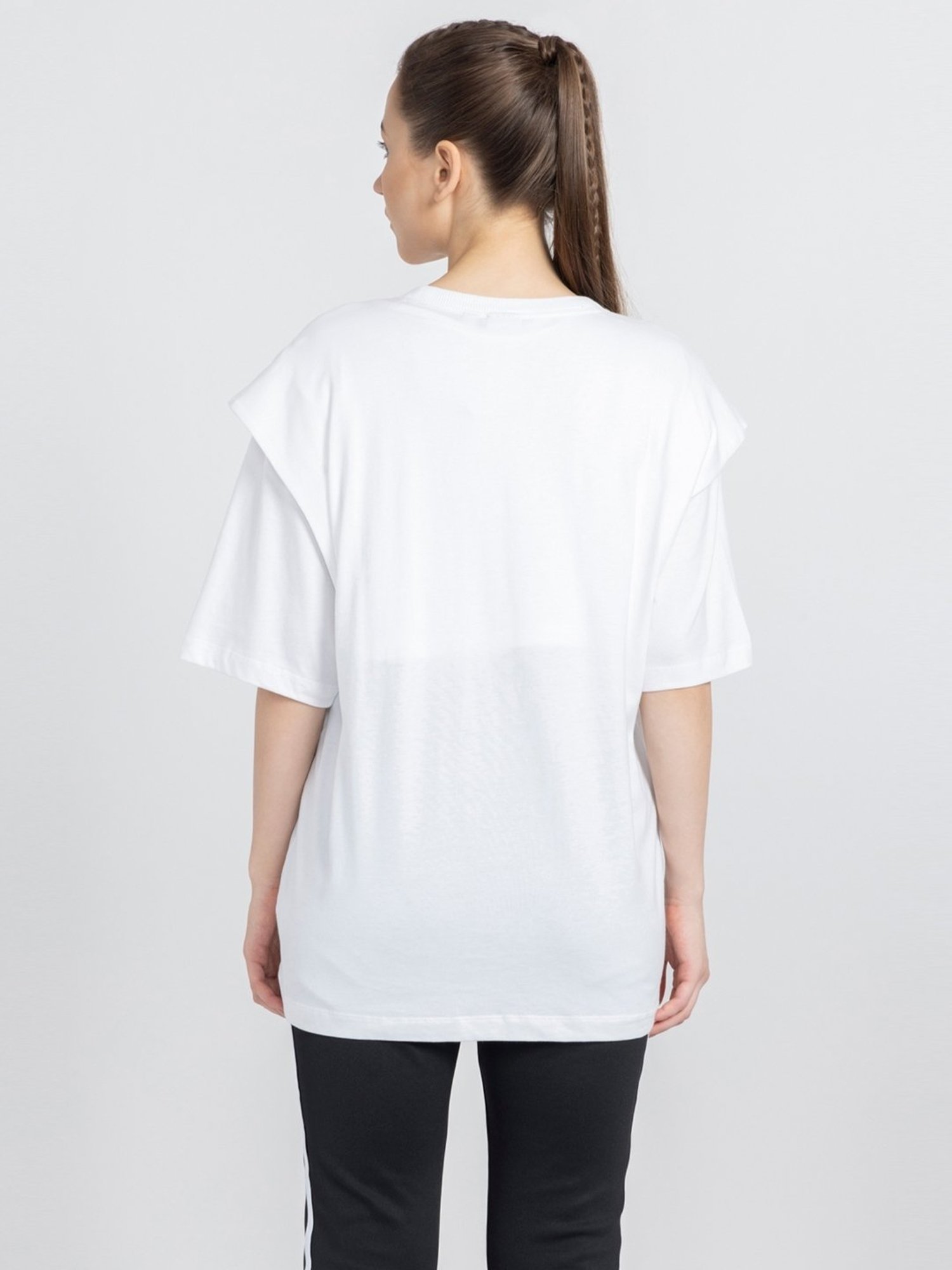 Adidas Originals White Cotton Printed T-Shirt