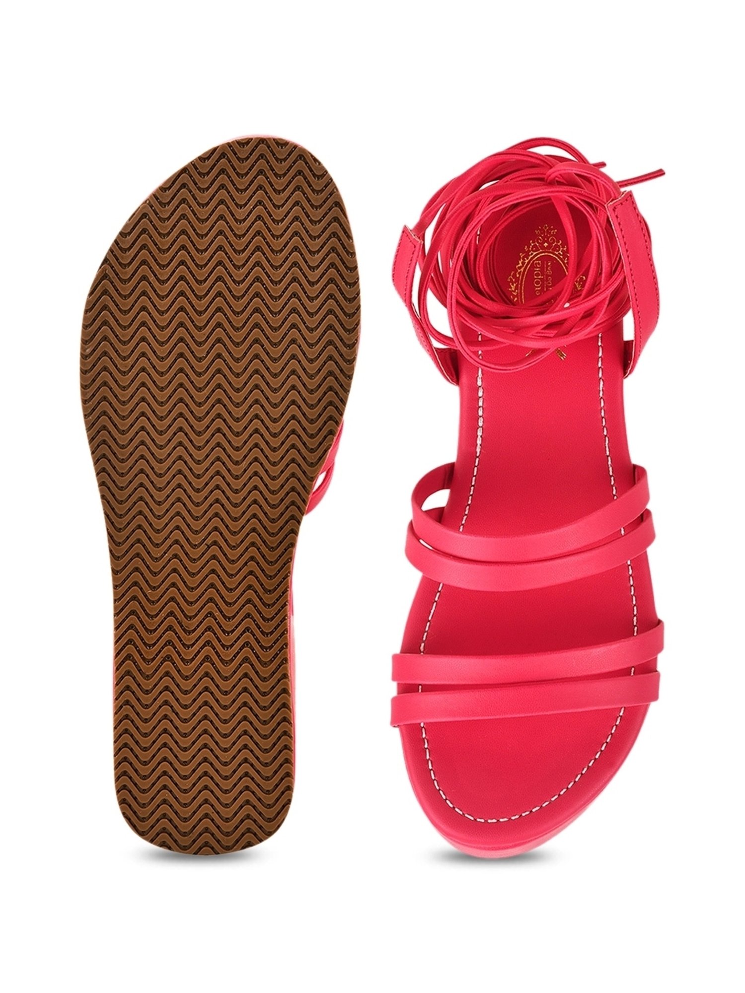 Shoetopia Women's Pink Gladiator Sandals