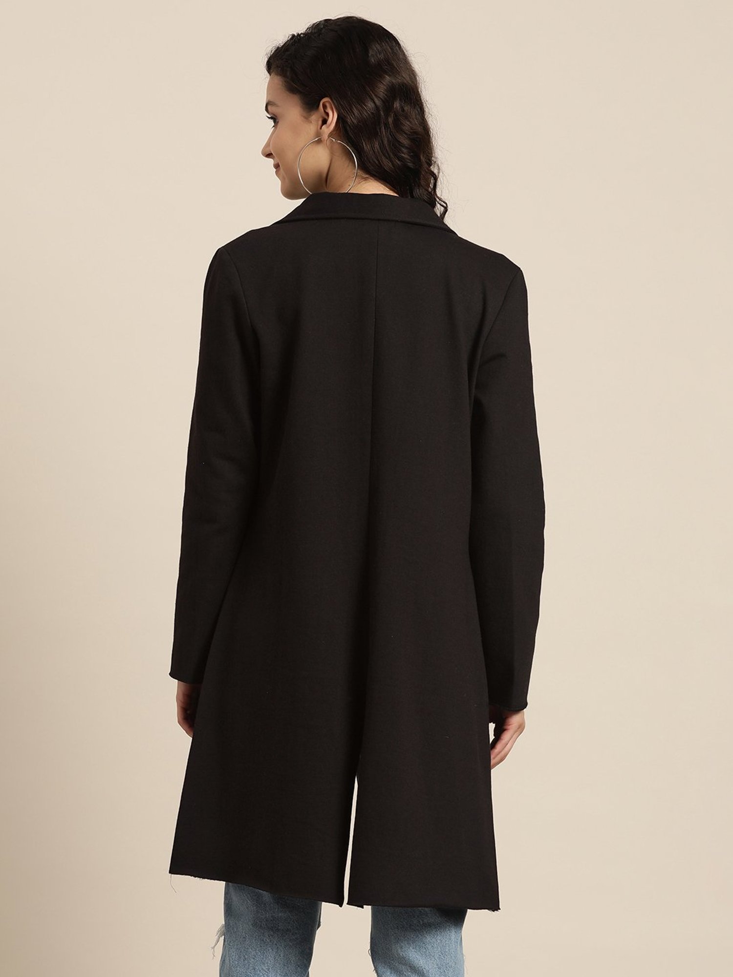 Qurvii Black Fleece Long Jacket