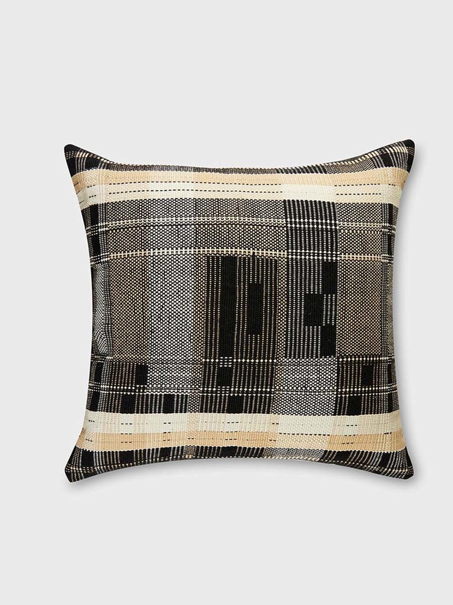 Fabindia Home Naga Black Cotton Cushion Cover
