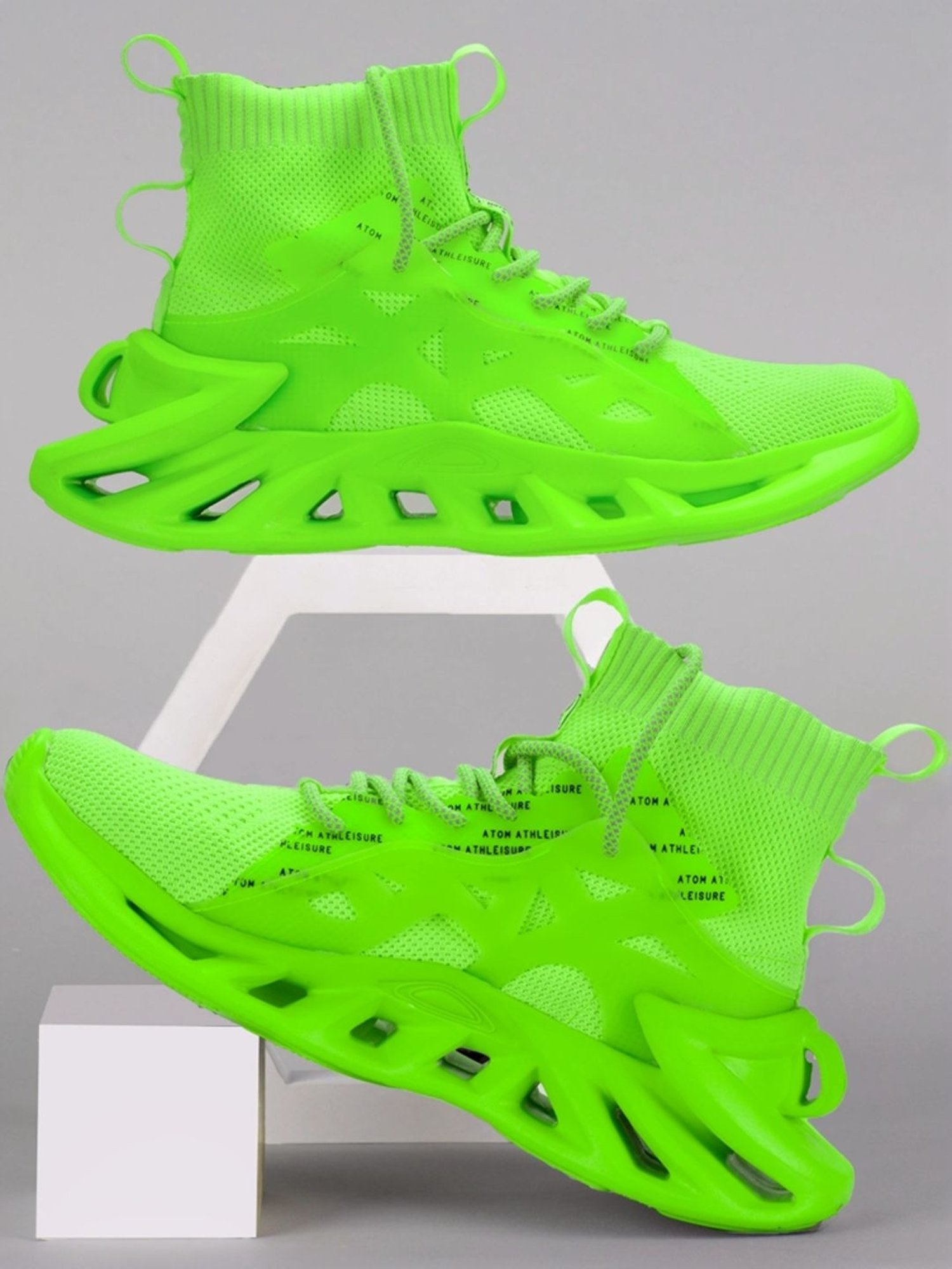 Atom Men's Alpha SoftBounce Green Running Shoes