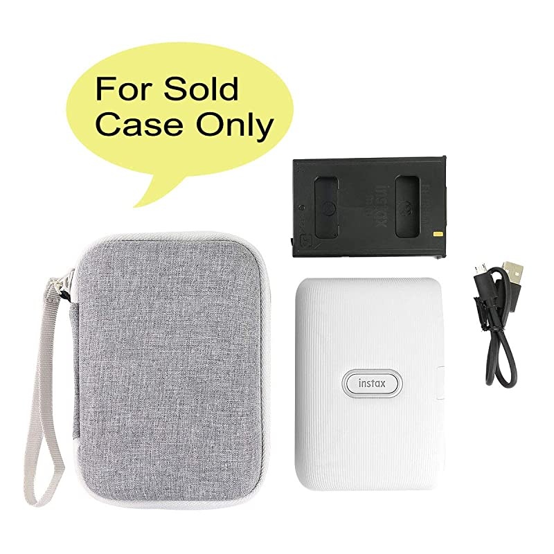 Hard Travel Case for Fujifilm Instax Mini Link Smartphone Printer Ash White Case + Inside White