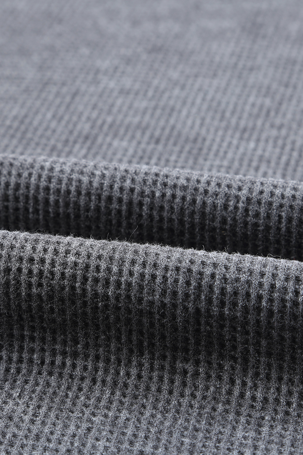 Grey Drop Shoulder Side Slit Pullover Long Sleeve Top