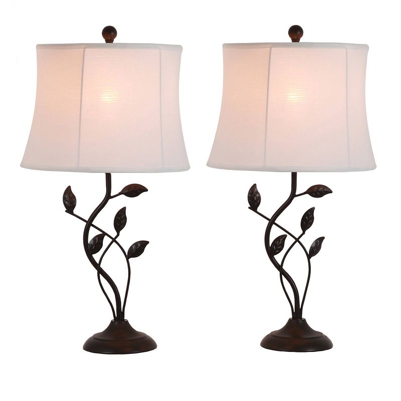 Set of 2 Olivia Leaf Table Lamps Bronze - Decor Therapy