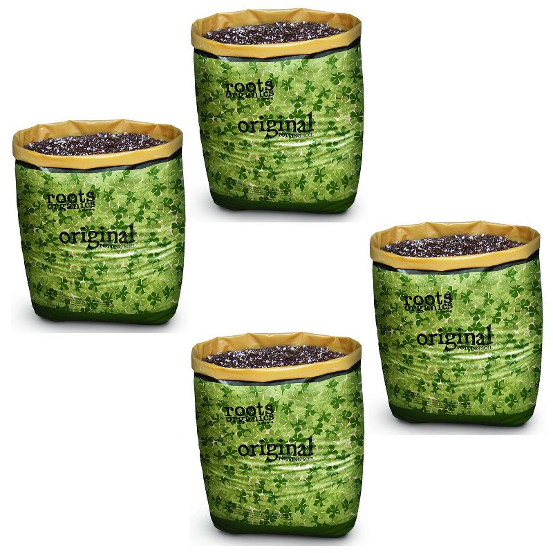 Roots Organics ROD Hydroponic Gardening Ready-to-Grow Coco Fiber-Based Potting Soil, 1.5 Cubic Feet/10 Gallon for Plants (4 Pack)